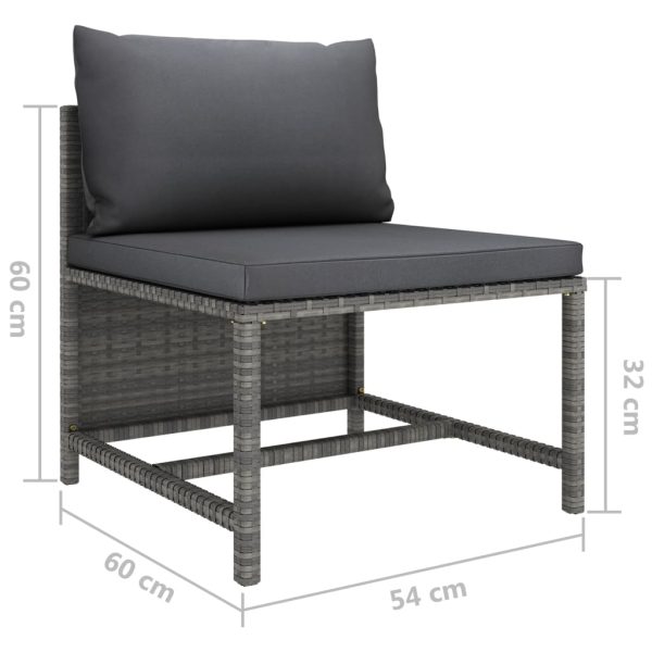 3-Delige Loungeset Met Kussens Poly Rattan - Afbeelding 11