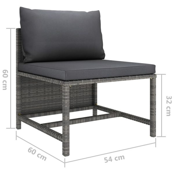 5-Delige Loungeset Met Kussens Poly Rattan - Afbeelding 11