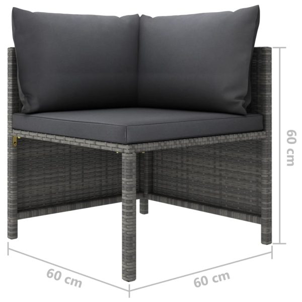 5-Delige Loungeset Met Kussens Poly Rattan - Afbeelding 10