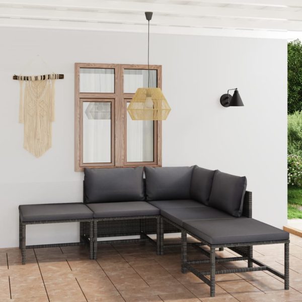 6-Delige Loungeset Met Kussens Poly Rattan