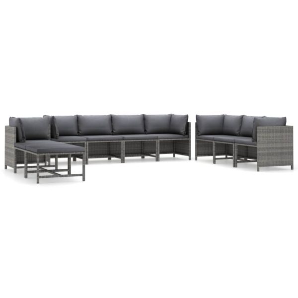 10-Delige Loungeset Met Kussens Poly Rattan - Afbeelding 2