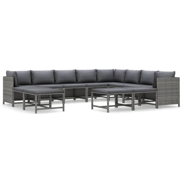 12-Delige Loungeset Met Kussens Poly Rattan - Afbeelding 2