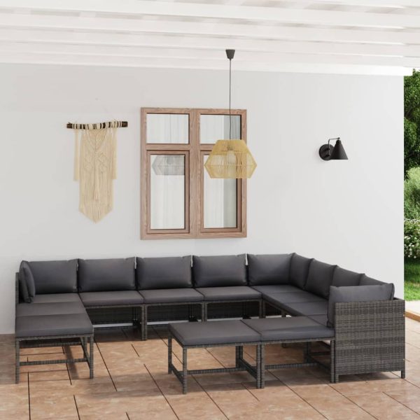 12-Delige Loungeset Met Kussens Poly Rattan