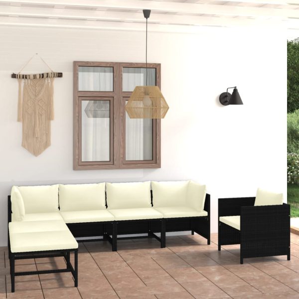 7-Delige Loungeset Met Kussens Poly Rattan