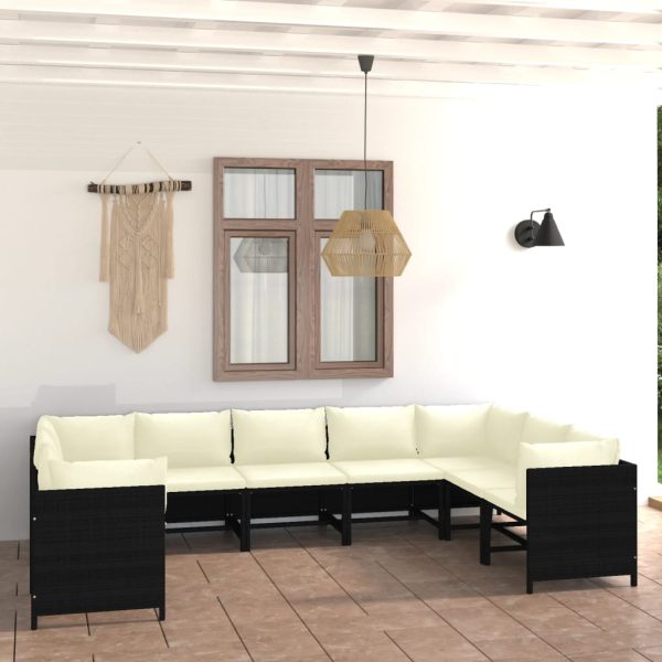 9-Delige Loungeset Met Kussens Poly Rattan - Afbeelding 13