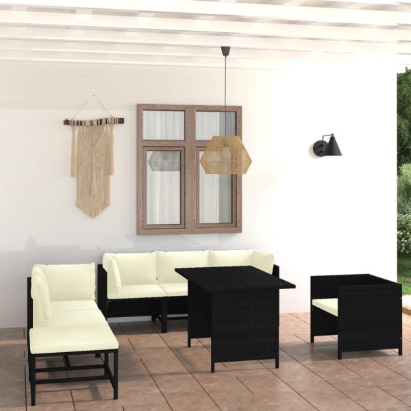 8-Delige Loungeset Met Kussens Poly Rattan