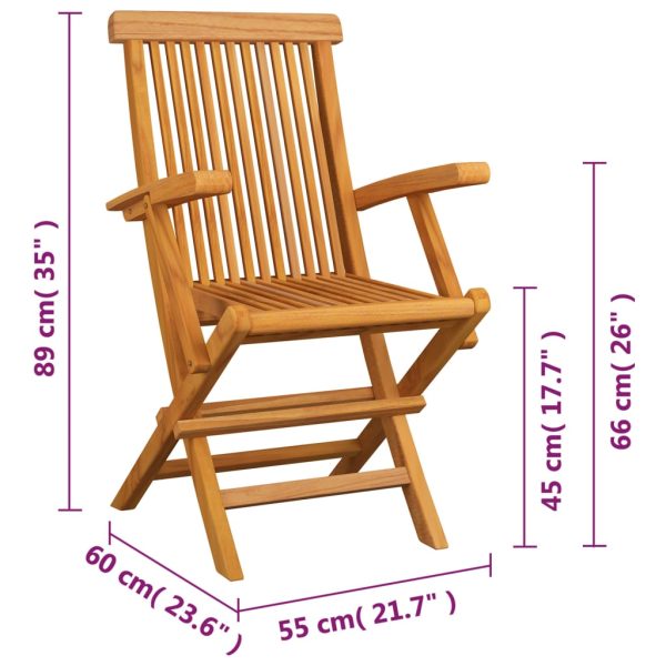 Tuinstoelen Inklapbaar Massief Teakhout - Afbeelding 5