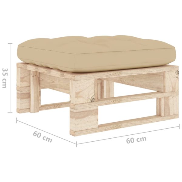 Tuinhocker Pallet Geïmpregneerd Grenenhout Beige - Afbeelding 5