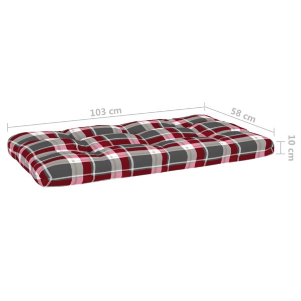 6-Delige Loungeset Pallet Met Kussens Geïmpregneerd Hout Rood Ruitpatroon - Afbeelding 9