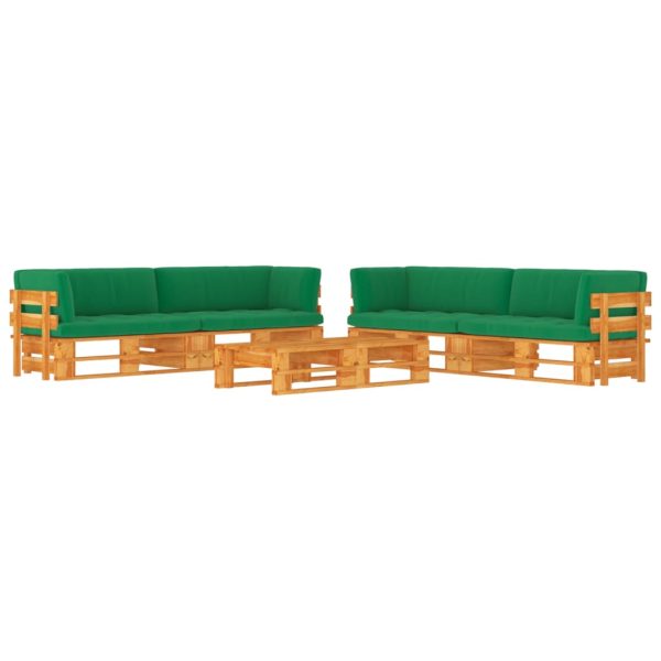 6-Delige Loungeset Pallet Met Kussens Geïmpregneerd Hout Groen - Afbeelding 10