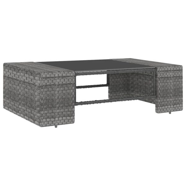 9-Delige Loungeset Met Kussens Poly Rattan Grijs - Afbeelding 8