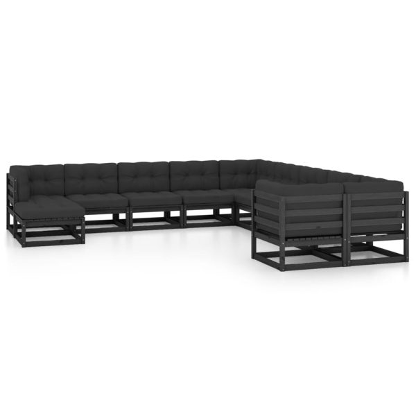 1 Loungeset Met Kussens Massief Grenenhout