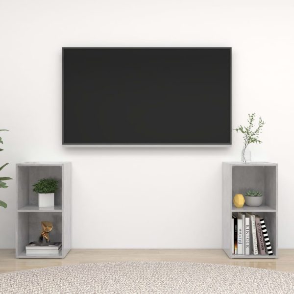 Tv-Meubelen 72X35X36,5 Cm Bewerkt Hout Betongrijs