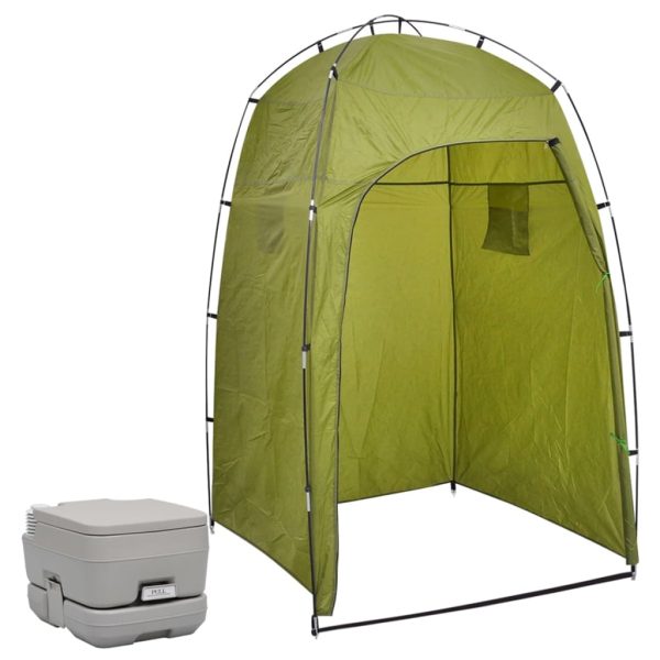 Kampeertoilet Met Tent Draagbaar 10 + 10 L - Afbeelding 13