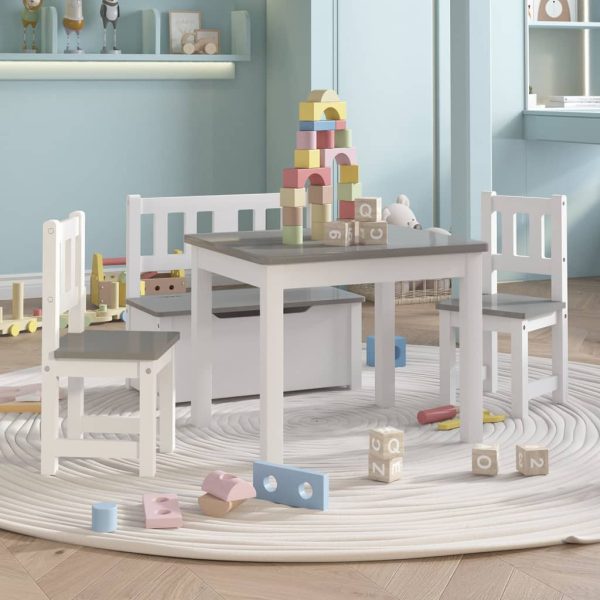 3-Delige Kindertafel- En Stoelenset Mdf