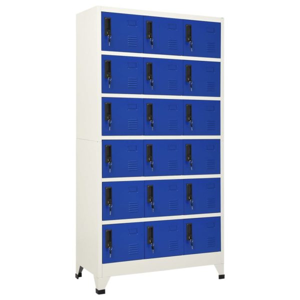 Lockerkast Met 18 Vakken 90X40X180 Cm Metaal - Afbeelding 12