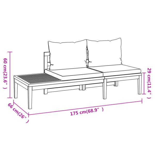 4-Delige Loungeset Met Te Kussens Acaciahout - Afbeelding 11