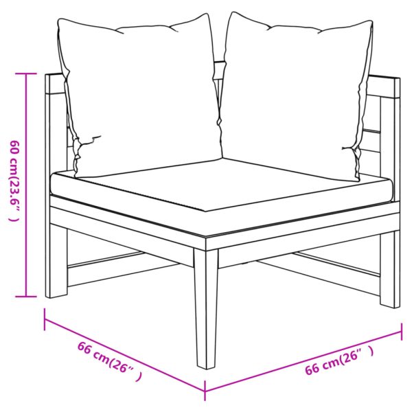 3-Delige Loungeset Met Te Kussens Acaciahout - Afbeelding 11