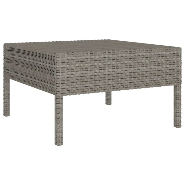 5-Delige Loungeset Met Kussens Poly Rattan Grijs - Afbeelding 4