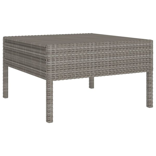 6-Delige Loungeset Met Kussens Poly Rattan Grijs - Afbeelding 3