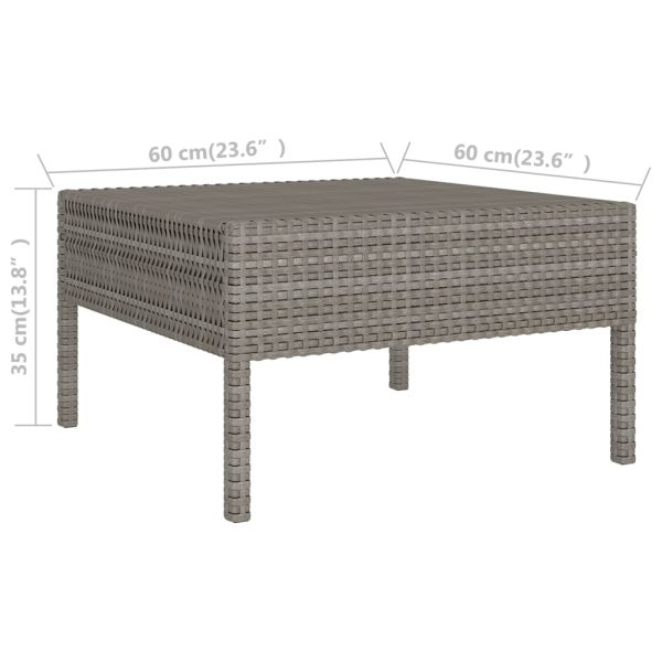 5-Delige Loungeset Met Kussens Poly Rattan Grijs - Afbeelding 5