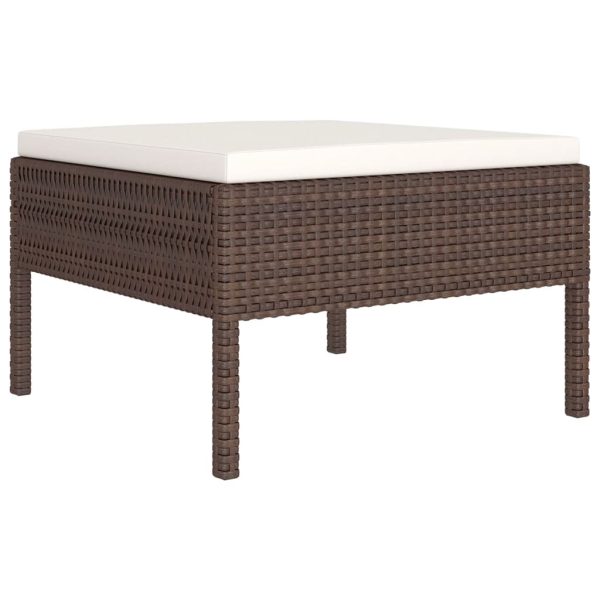 5-Delige Loungeset Met Kussens Poly Rattan Bruin - Afbeelding 5