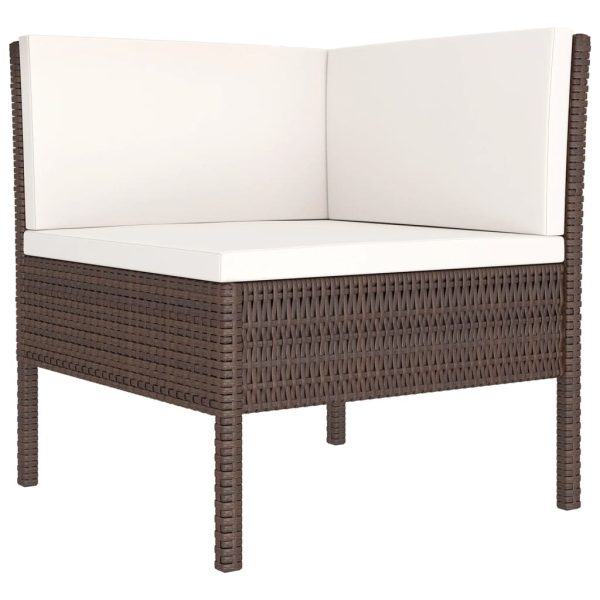 10-Delige Loungeset Met Kussens Poly Rattan Bruin - Afbeelding 5