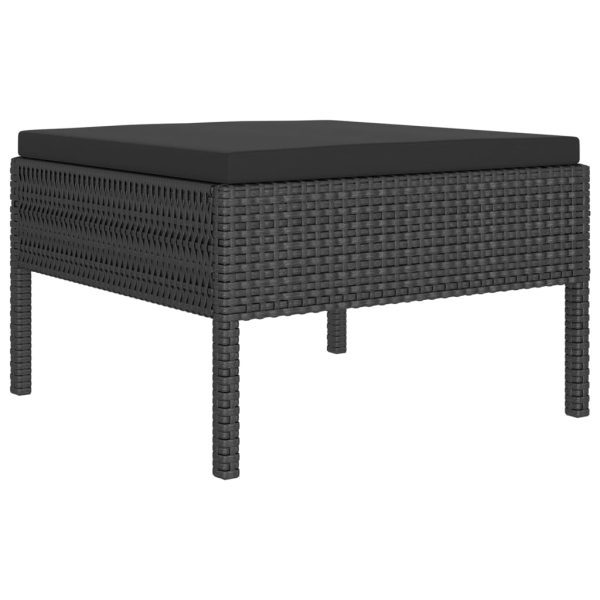 10-Delige Loungeset Met Kussens Poly Rattan Zwart - Afbeelding 3