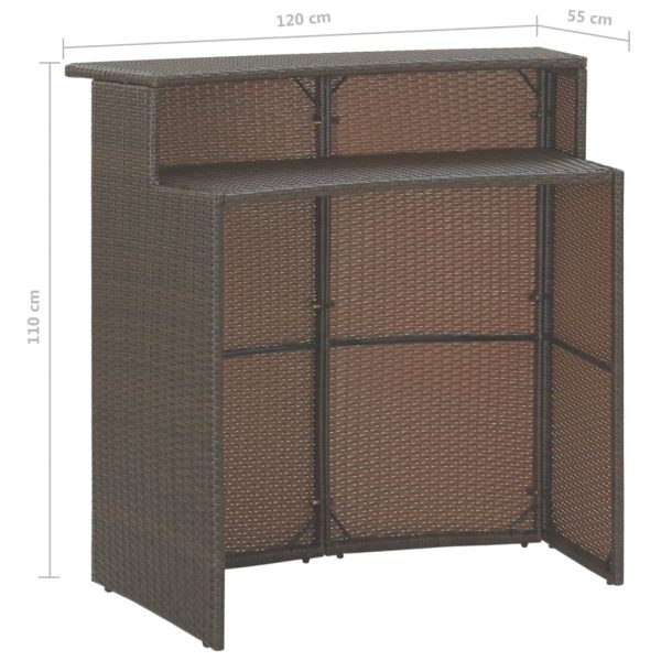 3-Delige Tuinbarset Met Kussens Poly Rattan - Afbeelding 10