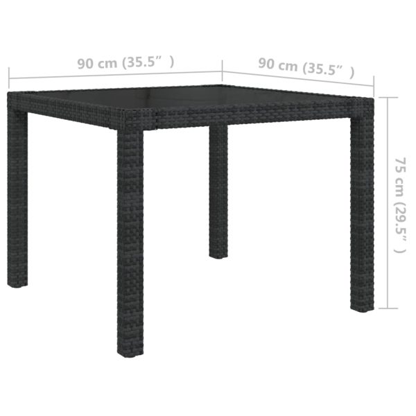 3-Delige Tuinset Met Kussens Poly Rattan Zwart - Afbeelding 11