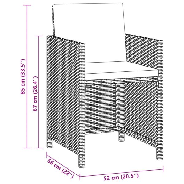 3-Delige Tuinset Met Kussens Poly Rattan - Afbeelding 7