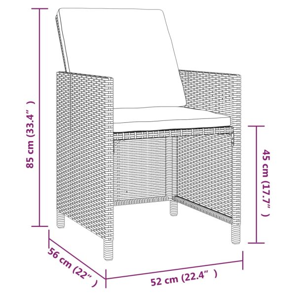 5-Delige Tuinset Met Kussens Poly Rattan Grijs - Afbeelding 5