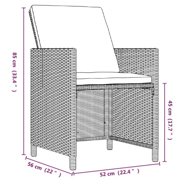 5-Delige Tuinset Met Kussens Poly Rattan Bruin - Afbeelding 8