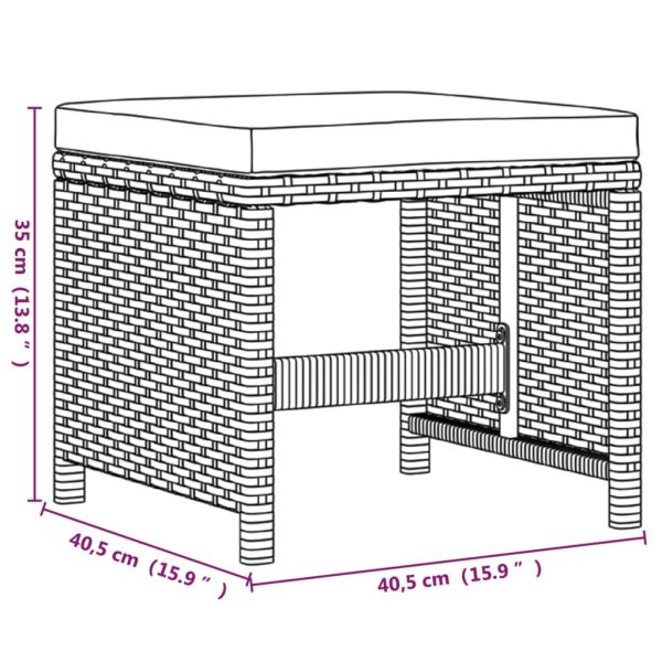 9-Delige Tuinset Met Kussens Poly Rattan Bruin - Afbeelding 11