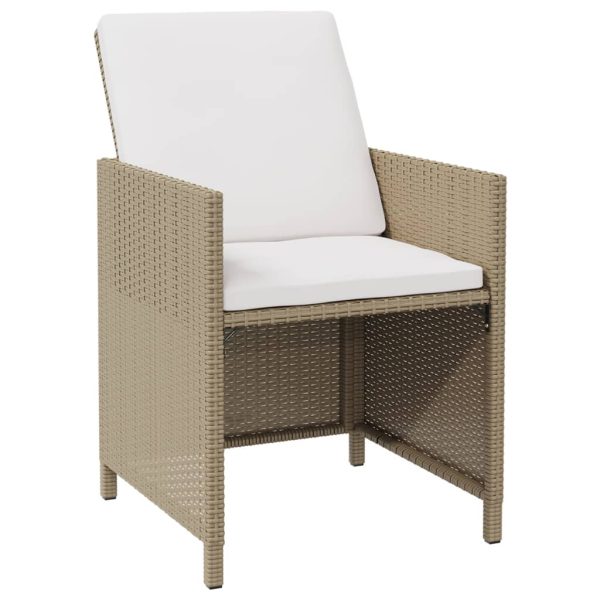 5-Delige Tuinset Met Kussens Poly Rattan Beige - Afbeelding 4