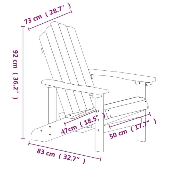 Tuinstoelen 2 St Adirondack Hdpe - Afbeelding 5