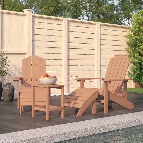 Tuinstoelen Adirondack Met Voetenbank En Tafel Hdpe - Afbeelding 9