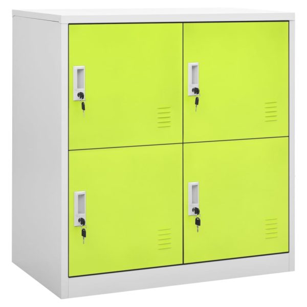 Lockerkasten 90X45X92,5 Cm Staal Lichtgrijs En Groen - Afbeelding 2