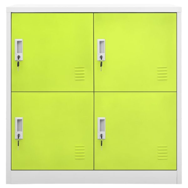 Lockerkasten 90X45X92,5 Cm Staal Lichtgrijs En Groen - Afbeelding 3