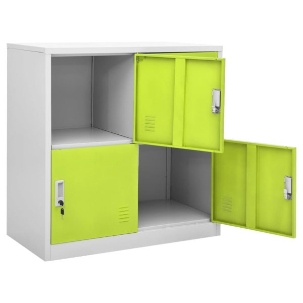 Lockerkasten 90X45X92,5 Cm Staal Lichtgrijs En Groen - Afbeelding 6