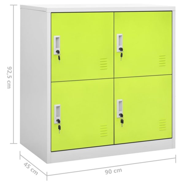 Lockerkasten 90X45X92,5 Cm Staal Lichtgrijs En Groen - Afbeelding 8