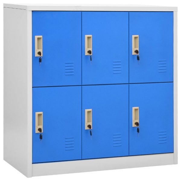 Lockerkasten 90X45X92,5 Cm Staal Lichtgrijs En Blauw - Afbeelding 2