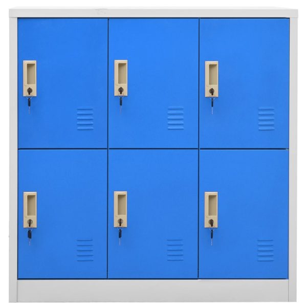 Lockerkasten 90X45X92,5 Cm Staal Lichtgrijs En Blauw - Afbeelding 3