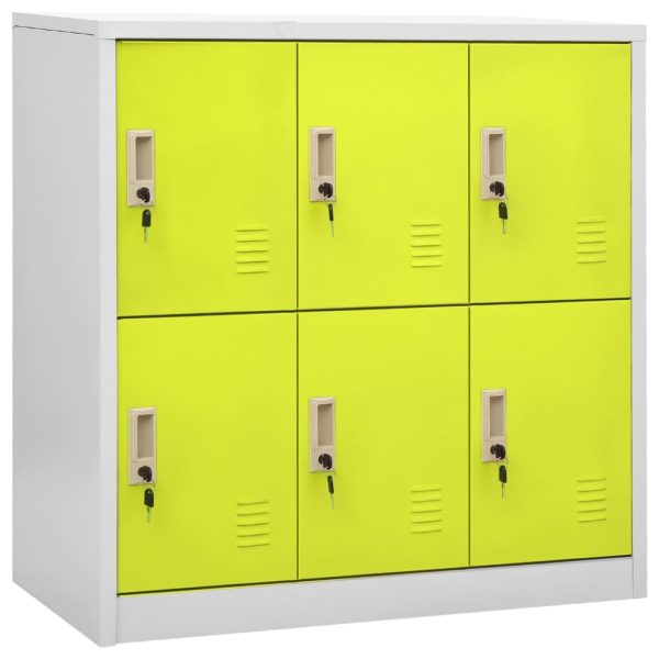 Lockerkasten 90X45X92,5 Cm Staal Lichtgrijs En Groen - Afbeelding 2