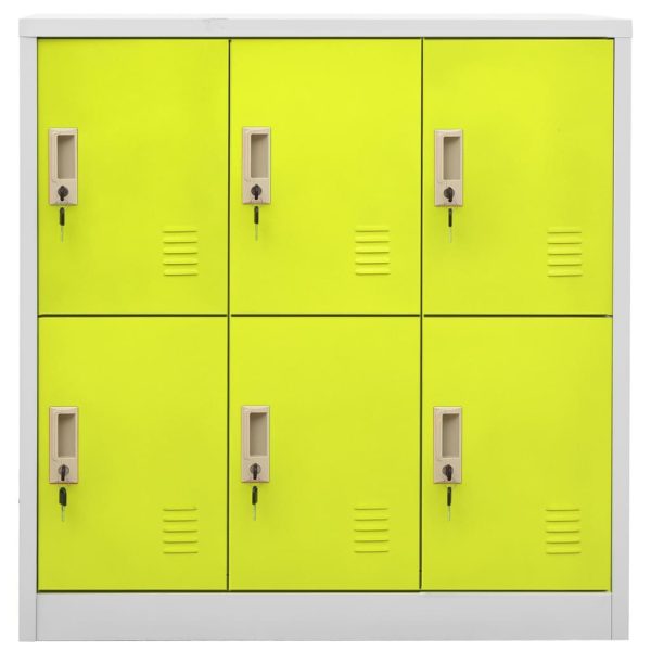 Lockerkasten 90X45X92,5 Cm Staal Lichtgrijs En Groen - Afbeelding 3