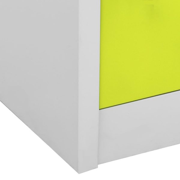 Lockerkasten 90X45X92,5 Cm Staal Lichtgrijs En Groen - Afbeelding 7