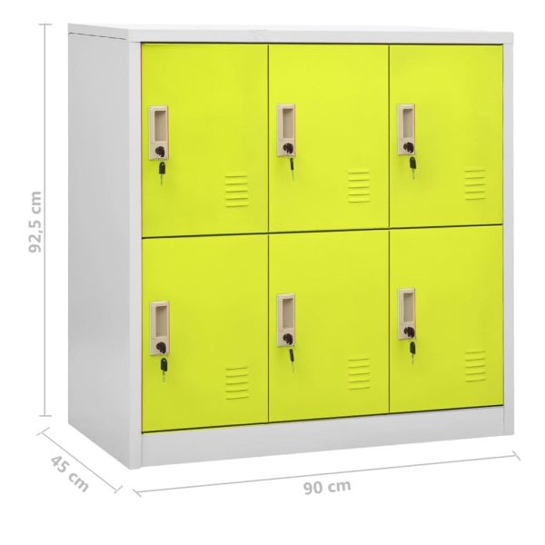 Lockerkasten 90X45X92,5 Cm Staal Lichtgrijs En Groen - Afbeelding 9