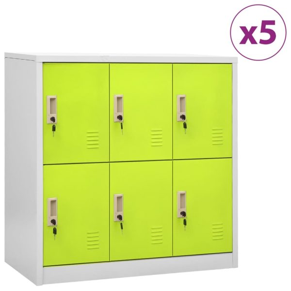 Lockerkasten 90X45X92,5 Cm Staal Lichtgrijs En Groen - Afbeelding 11