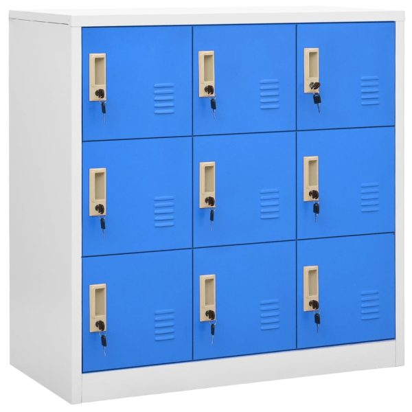 Lockerkasten 90X45X92,5 Cm Staal Lichtgrijs En Blauw - Afbeelding 2