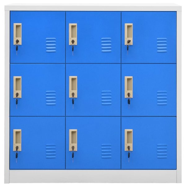 Lockerkasten 90X45X92,5 Cm Staal Lichtgrijs En Blauw - Afbeelding 3